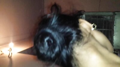 Karšta varnaplaukė euromeraitė visas kūnas yra padengtas aliejumi